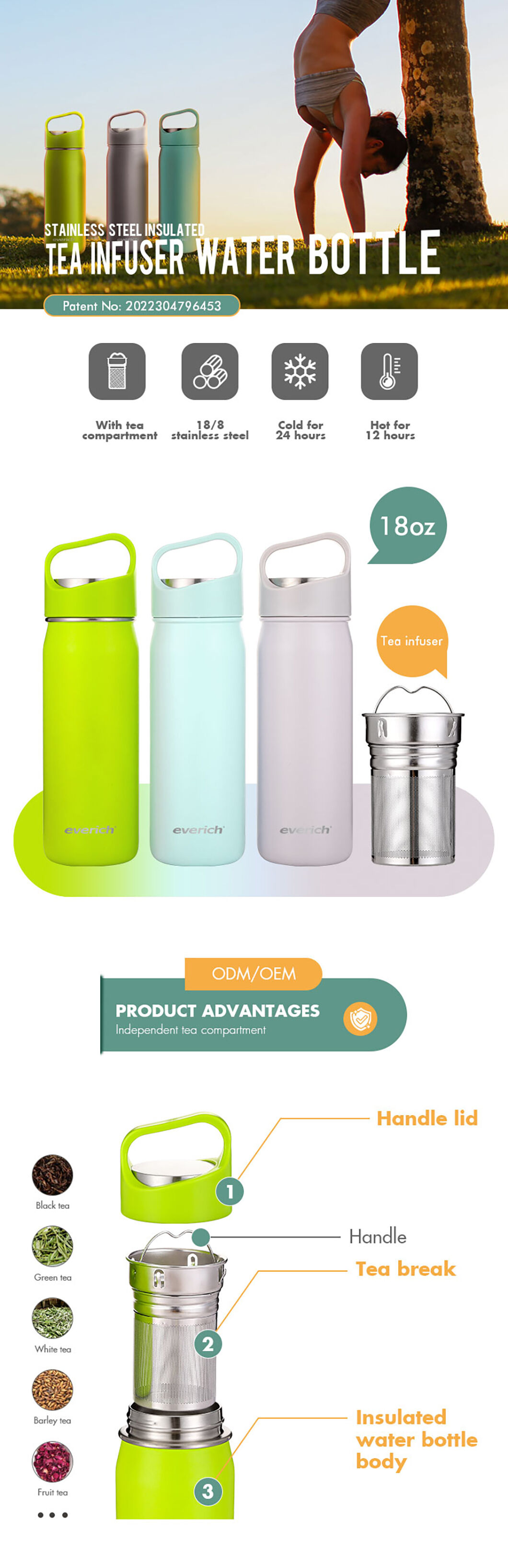 Bulk Buy China Wholesale 18oz Portable Everich New Design Odm Double ...