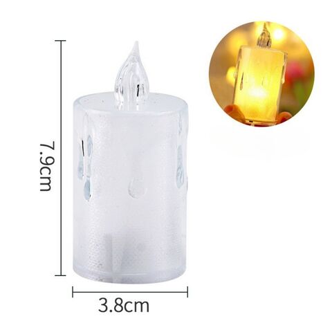 Bougies Électriques Sans Flamme avec Effet Larmes en Acrylique LED, Lumières de Thé pour la Saint-Valentin, Mariages, Fêtes d'Halloween, Bougies Romantiques