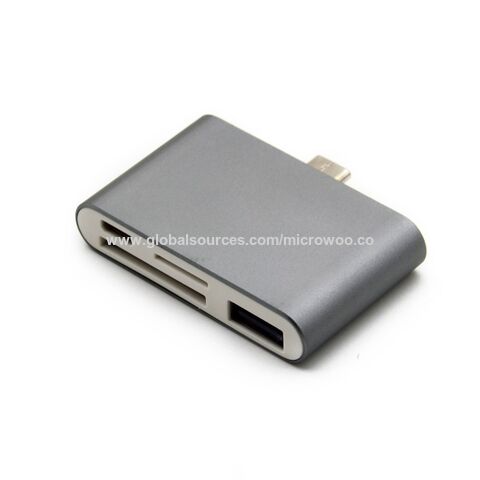 Atacado Design compacto Fácil de transportar e usar Suporte para vários dispositivos com função OTG Hub USB-C 4 em 1 com leitor de cartão