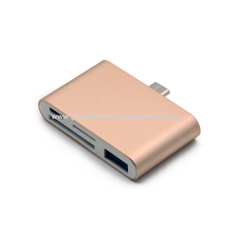 Atacado Design compacto Fácil de transportar e usar Suporte para vários dispositivos com função OTG Hub USB-C 4 em 1 com leitor de cartão