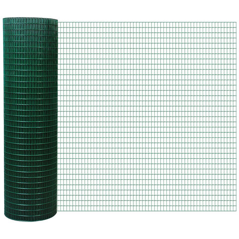 Tela de Galinheiro Revestida de PVC, Malha de Arame Soldada, Rolo de Tela para Cercas, Gaiolas e Proteção, 5 x 0,5 m