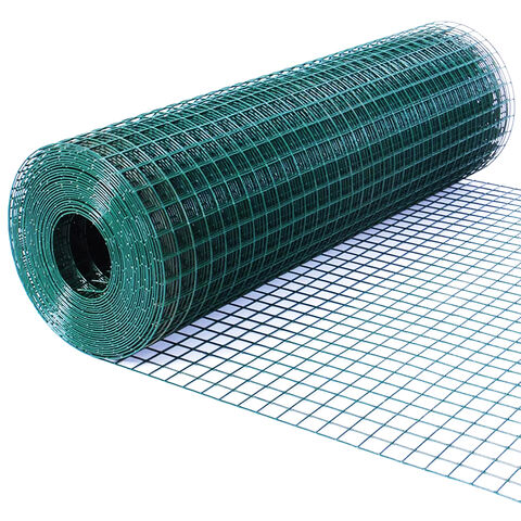 Tela de Galinheiro Revestida de PVC, Malha de Arame Soldada, Rolo de Tela para Cercas, Gaiolas e Proteção, 5 x 0,5 m