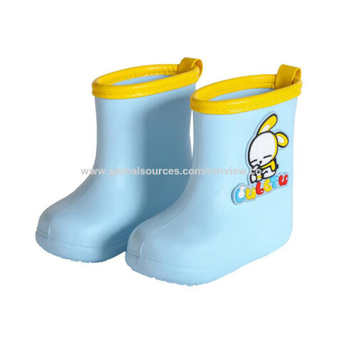 Botas de lluvia EVA para bebés y niños, lindas y cómodas, longitud de 12cm a 19cm, varios colores disponibles. Ideal para mayoristas y distribuidores.