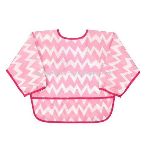 Babete infantil com mangas, avental de arte estampado para crianças pequenas, roupa de bebê, babete impermeável para alimentação