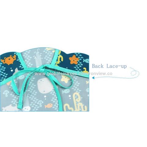 Babete infantil com mangas, avental de arte estampado para crianças pequenas, roupa de bebê, babete impermeável para alimentação