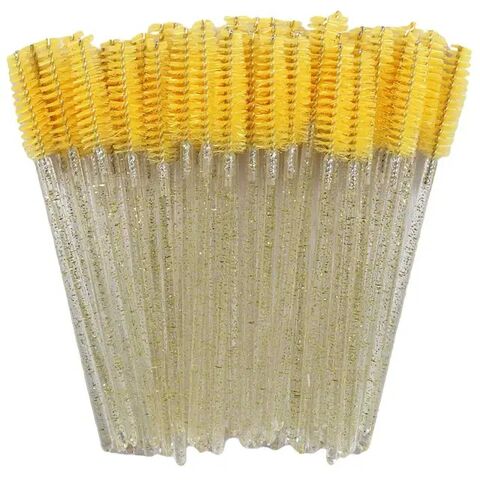Varillas desechables de cristal con cepillo para pestañas de colores para injerto de pestañas, herramienta de maquillaje