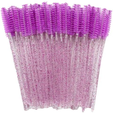 Varillas desechables de cristal con cepillo para pestañas de colores para injerto de pestañas, herramienta de maquillaje