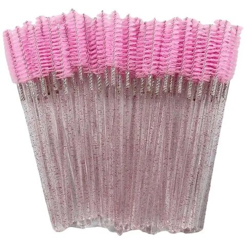Varillas desechables de cristal con cepillo para pestañas de colores para injerto de pestañas, herramienta de maquillaje