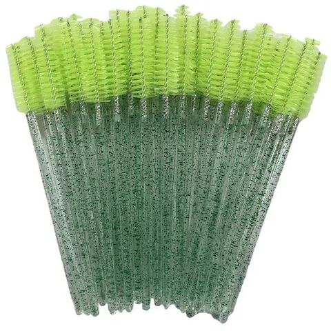 Varillas desechables de cristal con cepillo para pestañas de colores para injerto de pestañas, herramienta de maquillaje