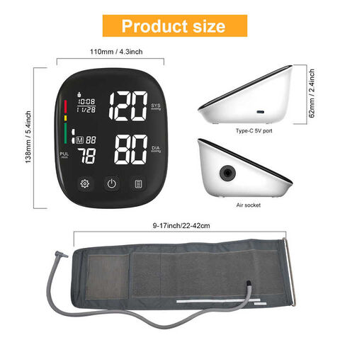 Tensiomètre numérique BP Machine Moniteurs de pression artérielle Électrique Portable Sphygmomanomètre Machine de pression artérielle au bras supérieur pour B2B