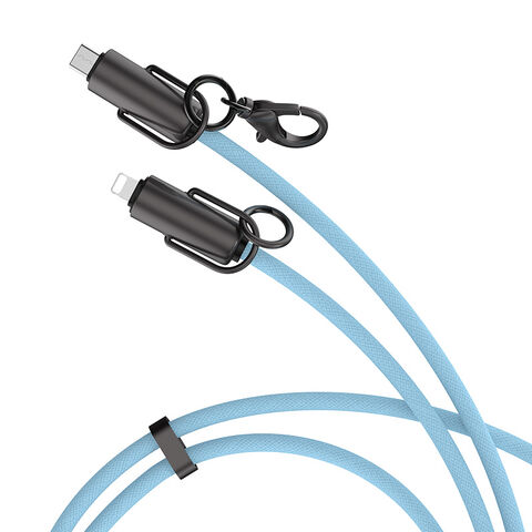 Cable de datos de carga rápida con cordón tipo C a Lightning PD3.0 para teléfono móvil, aleación de zinc trenzado y resistente, tipo ODM