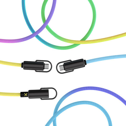 Cable de datos de carga rápida con cordón tipo C a Lightning PD3.0 para teléfono móvil, aleación de zinc trenzado y resistente, tipo ODM