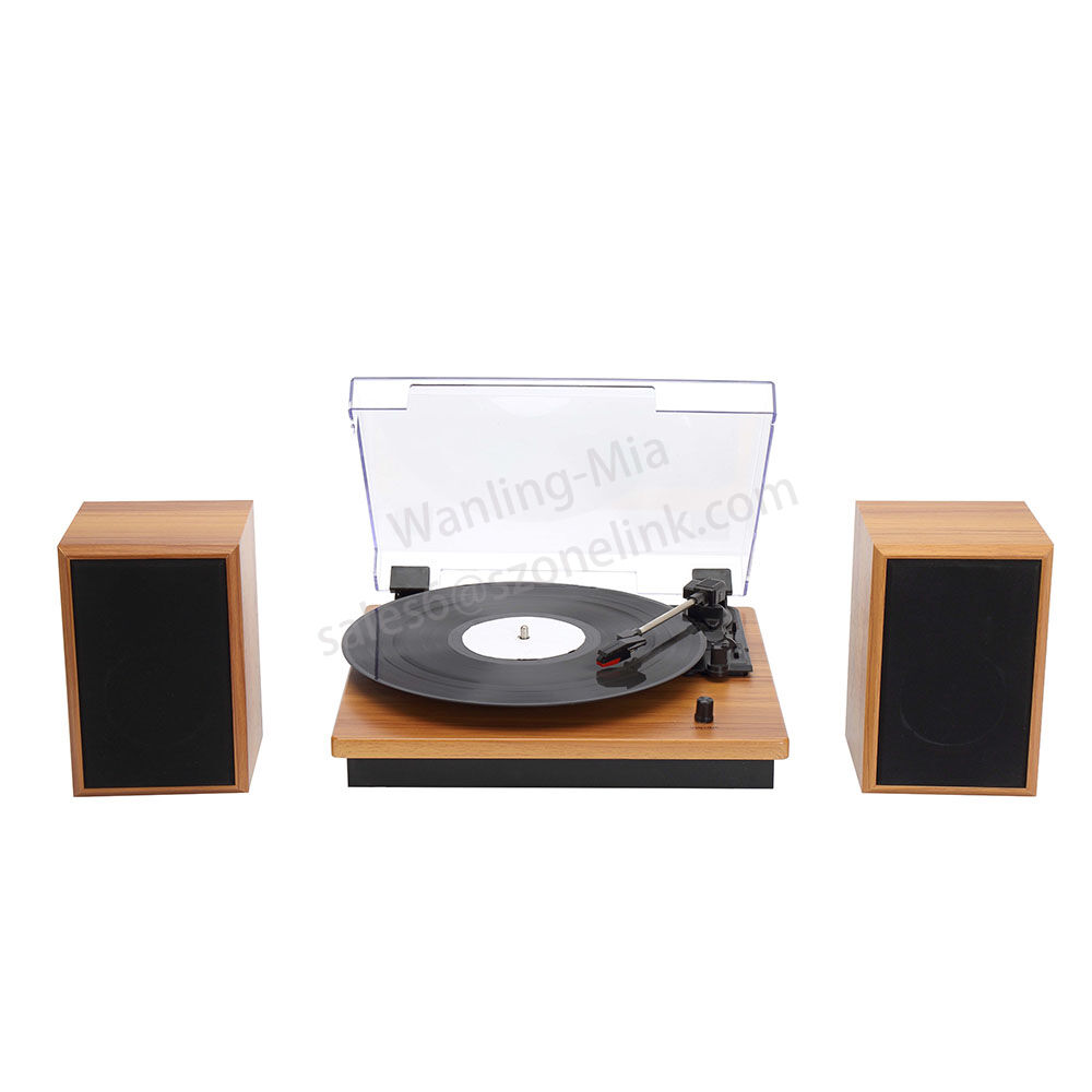 New Arrival Wooden Varnished Record Player Turntable With External