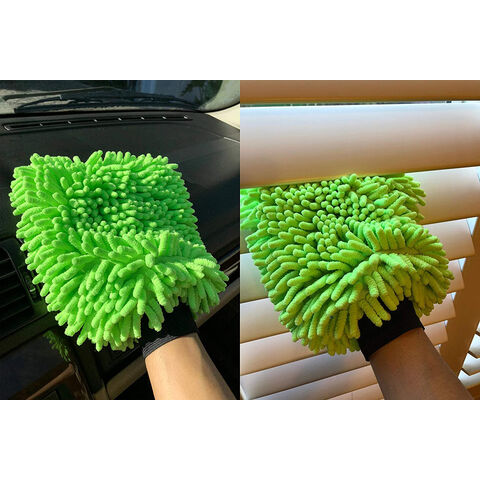 Juego de 3 guantes y manoplas de microfibra de chenilla Polyte para lavado y limpieza de coches