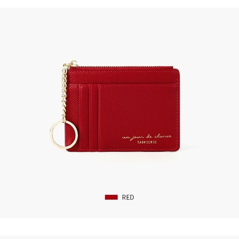 Benutzerdefiniertes Logo Multi-Color PU Leder Kreditkartenhalter Brieftasche Slim Soft Reißverschluss Damen Münzfach Mini Schlüsselanhänger Kleine Geldbörse Großhandel