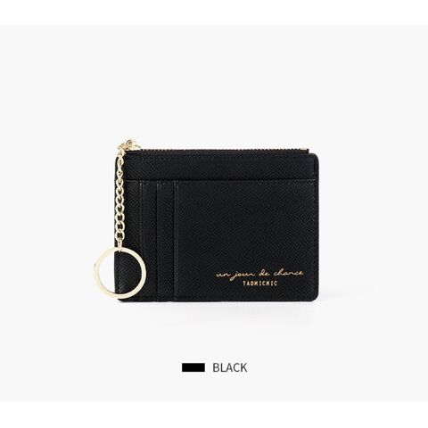 Benutzerdefiniertes Logo Multi-Color PU Leder Kreditkartenhalter Brieftasche Slim Soft Reißverschluss Damen Münzfach Mini Schlüsselanhänger Kleine Geldbörse Großhandel