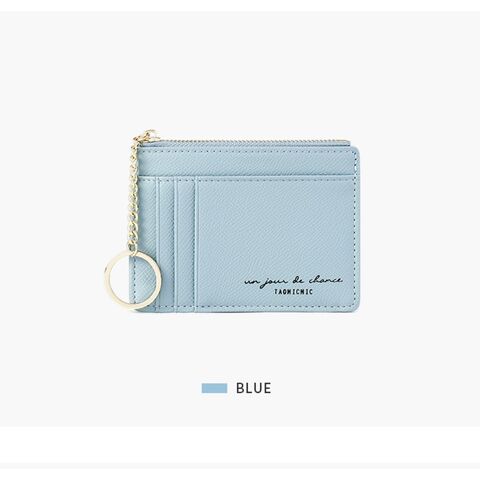 Benutzerdefiniertes Logo Multi-Color PU Leder Kreditkartenhalter Brieftasche Slim Soft Reißverschluss Damen Münzfach Mini Schlüsselanhänger Kleine Geldbörse Großhandel