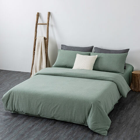 Housse de couette blanche en coton, ensemble de literie en satin, oreillers d'hôtel, couette unie, couvre-lits de couleur unie, couettes blanches en gros