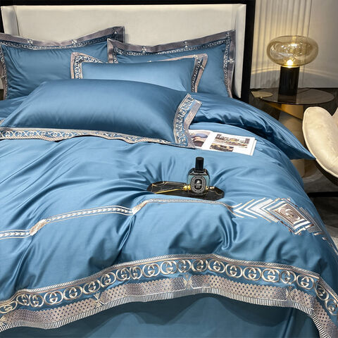 Housse de couette blanche en coton, ensemble de literie en satin, oreillers d'hôtel, couette unie, couvre-lits de couleur unie, couettes blanches en gros
