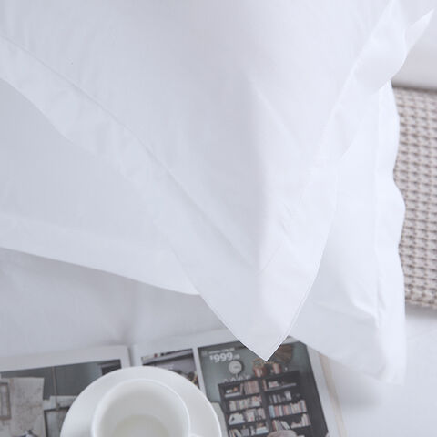 Housse de couette blanche en coton, ensemble de literie en satin, oreillers d'hôtel, couette unie, couvre-lits de couleur unie, couettes blanches en gros