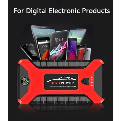 Arrancador de Carro 12V 20000mAh Power Bank Portátil para Celulares, Tablets, Auxiliar de Partida de Bateria de Motor, Emergência Automotiva