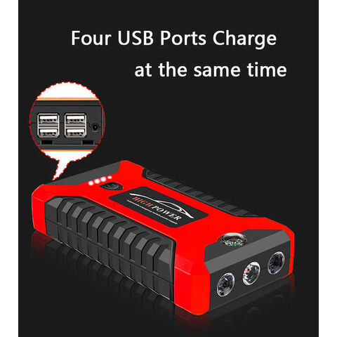 Arrancador de Carro 12V 20000mAh Power Bank Portátil para Celulares, Tablets, Auxiliar de Partida de Bateria de Motor, Emergência Automotiva