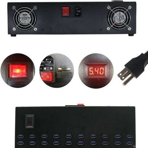 Estación de Carga USB de 800W y 100 Puertos, Cargador de Pared Rápido para Smartphones - Base de Carga USB Múltiple