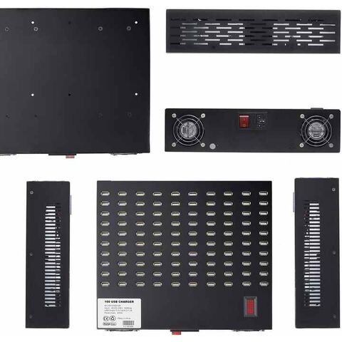 Estación de Carga USB de 800W y 100 Puertos, Cargador de Pared Rápido para Smartphones - Base de Carga USB Múltiple