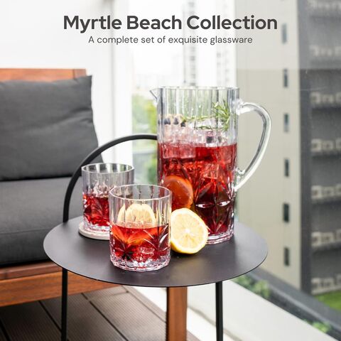 Jarro de água de plástico Tritan inquebrável, Myrtle Beach 2,6 litros, jarro resistente para suco de laranja, chá gelado e água