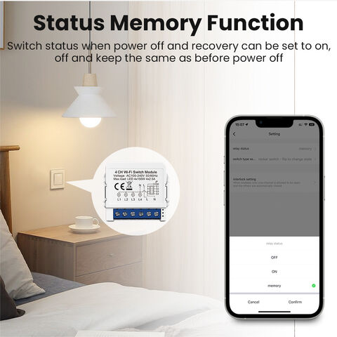 AVATTO Tuya 10A Interruptor WiFi Módulo de Interruptor Inteligente Avatto Módulo Inteligente Color Azul 1/2/3/4 Gang Interruptor de Circuito Inteligente WiFi