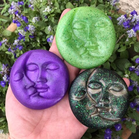 Moldes de Silicone para Sabonetes, Moldes para Sabonetes com Rosto de Sol e Lua para Fazer Sabão, Moldes para Bombas de Banho Caseiras