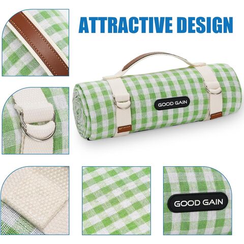 Mantas de Picnic Extra Grandes para Exterior - Manta de Picnic Impermeable con Correa de Transporte | Manta de Picnic Lavable a Máquina con Respaldo a Prueba de Arena