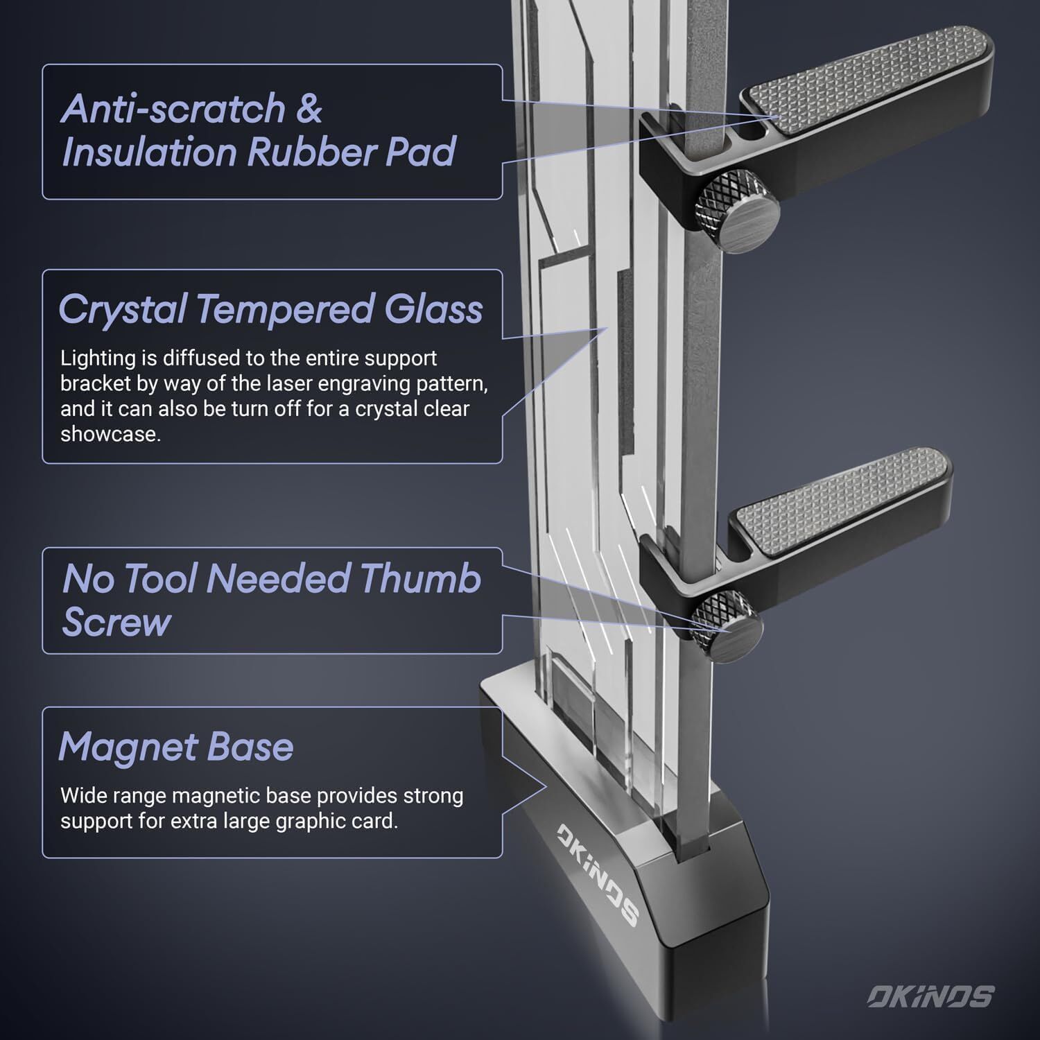 Gpu Glass Okinos, Gpu Support Bracket, Compatible With 4090 Graphic Card ...