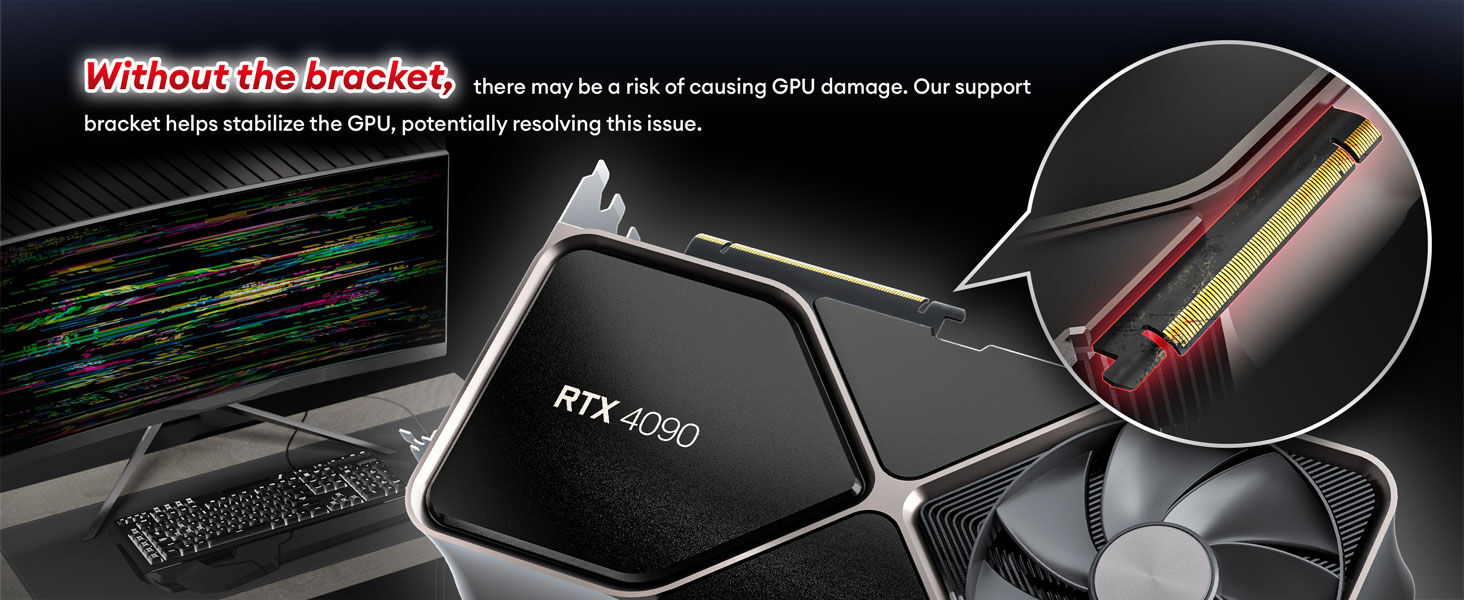 Gpu Glass Okinos, Gpu Support Bracket, Compatible With 4090 Graphic Card ...