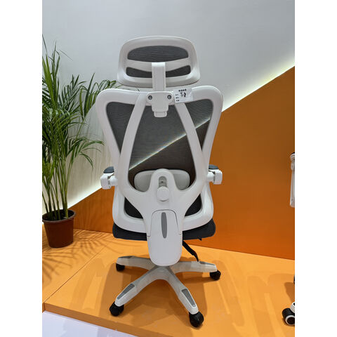 Chaise de Bureau Ergonomique à Haut Dossier, Siège de Bureau en Maille Respirante avec Support Lombaire et Appui-Tête Réglables, Siège de Travail Pivotant