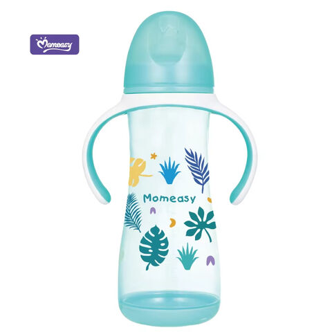 رضاعة أطفال Momeasy PP واسعة العنق خالية من مادة BPA، سعة كبيرة، تصميم جديد، 420 مل - رضاعة أطفال واسعة العنق