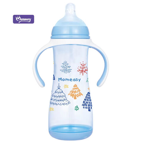 رضاعة أطفال Momeasy PP واسعة العنق خالية من مادة BPA، سعة كبيرة، تصميم جديد، 420 مل - رضاعة أطفال واسعة العنق