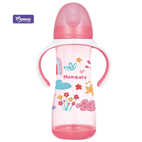 رضاعة أطفال Momeasy PP واسعة العنق خالية من مادة BPA، سعة كبيرة، تصميم جديد، 420 مل - رضاعة أطفال واسعة العنق