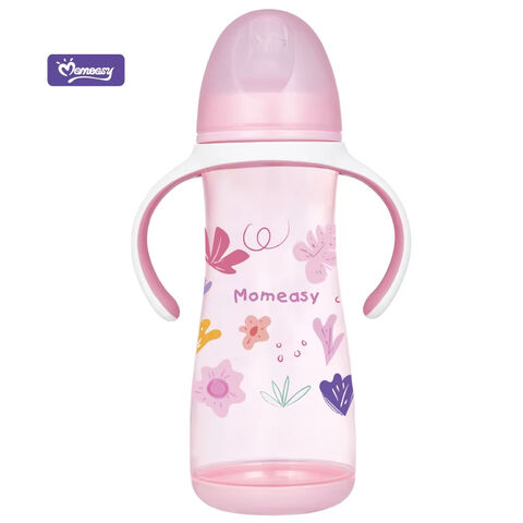 رضاعة أطفال Momeasy PP واسعة العنق خالية من مادة BPA، سعة كبيرة، تصميم جديد، 420 مل - رضاعة أطفال واسعة العنق