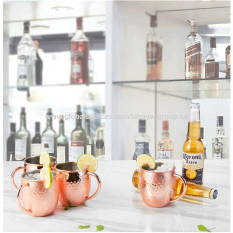 Copo Moscow Mule de aço inoxidável, conjunto de copos de cocktail criativos com design de martelo, caneca de cerveja para bar