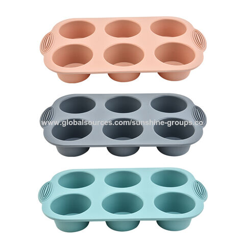 Molde de silicona para pastel de 6 cavidades, redondo, para hornear pasteles y galletas, utensilios de repostería