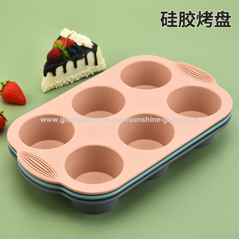 Molde de silicona para pastel de 6 cavidades, redondo, para hornear pasteles y galletas, utensilios de repostería