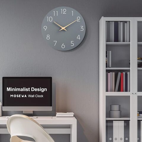 Reloj de Pared Silencioso Sin Tictac con Batería - Reloj Moderno y Sencillo de Madera de 25 cm Decorativo para Cocina, Dormitorio