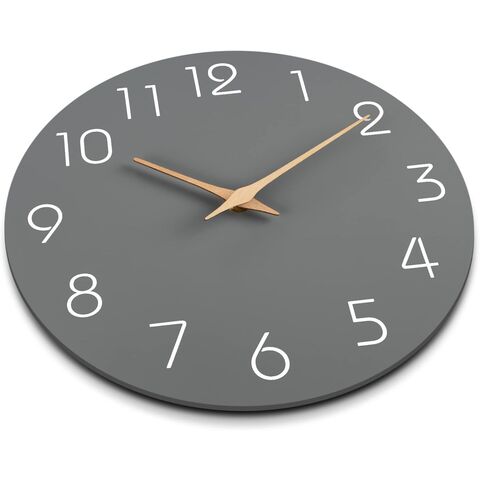 Reloj de Pared Silencioso Sin Tictac con Batería - Reloj Moderno y Sencillo de Madera de 25 cm Decorativo para Cocina, Dormitorio