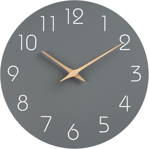 Reloj de Pared Silencioso Sin Tictac con Batería - Reloj Moderno y Sencillo de Madera de 25 cm Decorativo para Cocina, Dormitorio
