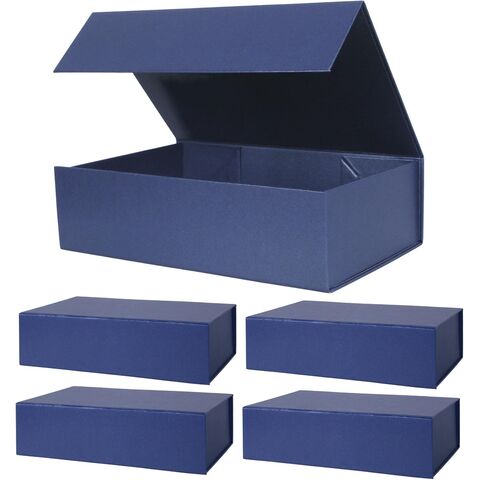 Cajas de regalo magnéticas azul marino con tapas 10,5x7x3 in, caja de propuesta de padrino de dama de honor medio, caja plegable rectangular para Prese