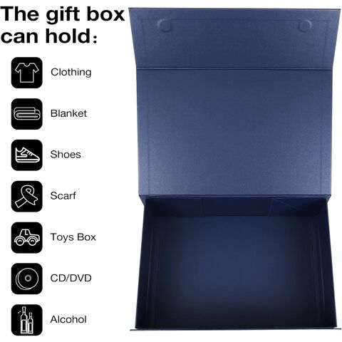 Cajas de regalo magnéticas azul marino con tapas 10,5x7x3 in, caja de propuesta de padrino de dama de honor medio, caja plegable rectangular para Prese