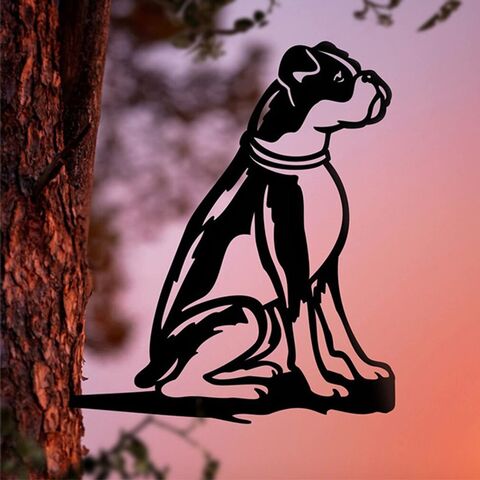 Venta al por mayor de decoraciones de jardín con diseño de silueta de animales cortadas con láser personalizadas, arte en metal para jardín