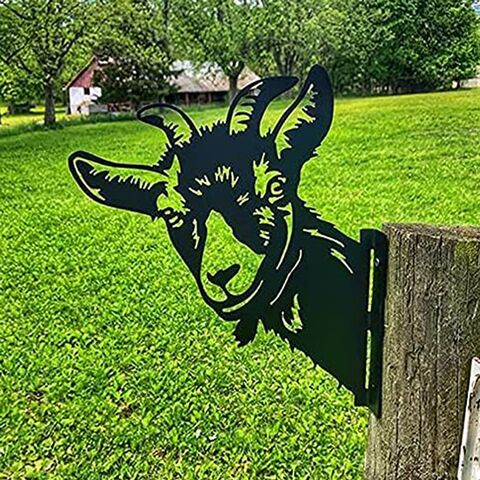 Venta al por mayor de decoraciones de jardín con diseño de silueta de animales cortadas con láser personalizadas, arte en metal para jardín