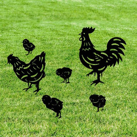 Venta al por mayor de decoraciones de jardín con diseño de silueta de animales cortadas con láser personalizadas, arte en metal para jardín